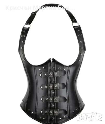 Елегантен Черен Корсет с кръпени ръкави, снимка 3 - Корсети, бюстиета, топове - 50350398