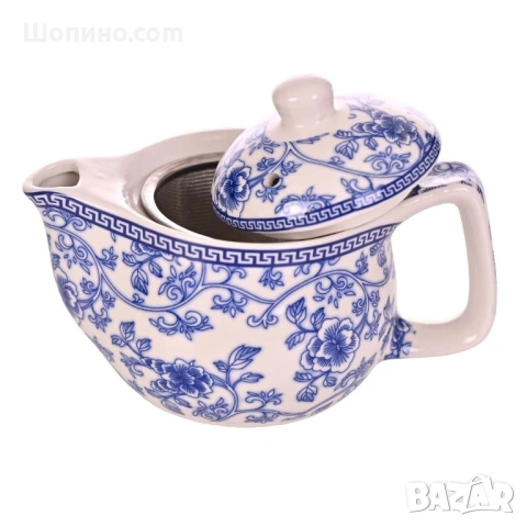 Керамичен чайник с цедка и капак, 4 модела, снимка 2 - Съдове за готвене - 54365632