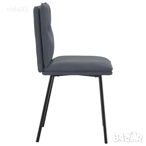 vidaXL Трапезни столове, 2 бр, тъмносиви, кадифе, снимка 4 - Столове - 56147560