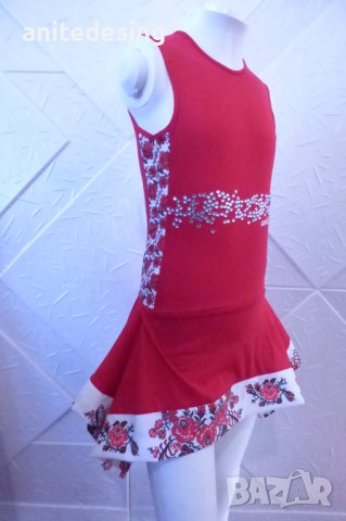 Детска рокля за спортни танци с етно мотиви, снимка 2 - Детски рокли и поли - 42915547