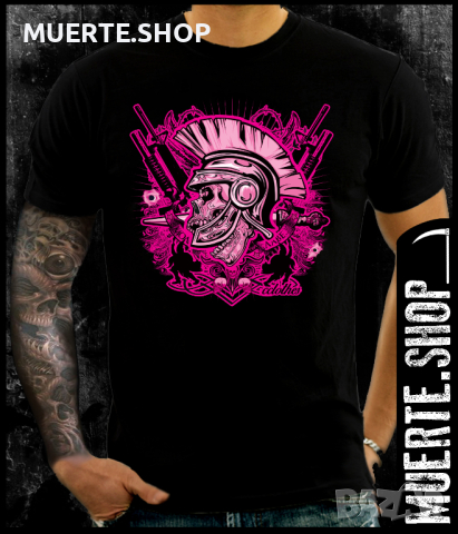 Черна тениска с щампа SKULL CENTURION