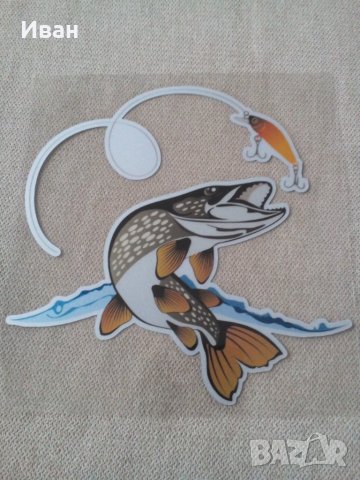Стикер лепенка Риба Щука Елен Глиган Тигър за автомобил кола джип камион + подарък, снимка 6 - Аксесоари и консумативи - 28853901