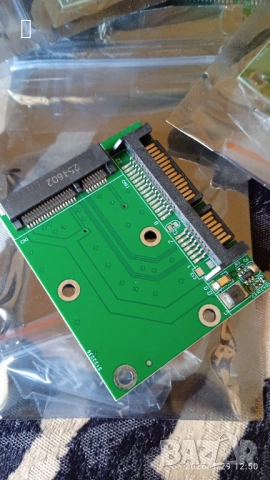 НОВ mSATA to 2,5" SATA half size преходник от микро сата m sata към сата за лаптоп 2,5 " инча, снимка 2 - Твърди дискове - 54236255