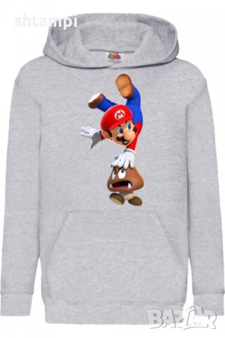 Детски Суитчър/Суитшърт Super Mario Goomba,Super Mario,Игра,Подарък,Изненада,Забавление,Рожден Ден, снимка 2 - Детски анцузи и суичери - 38366367
