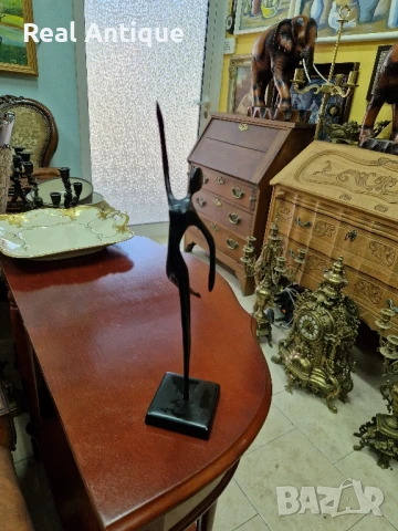 Страхотна антикварна метална фигура статуетка пластика , снимка 4 - Статуетки - 50821291