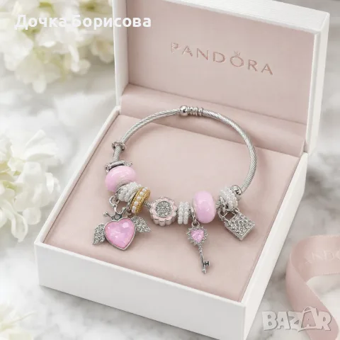 Гривна Pandora Pink Angel Key