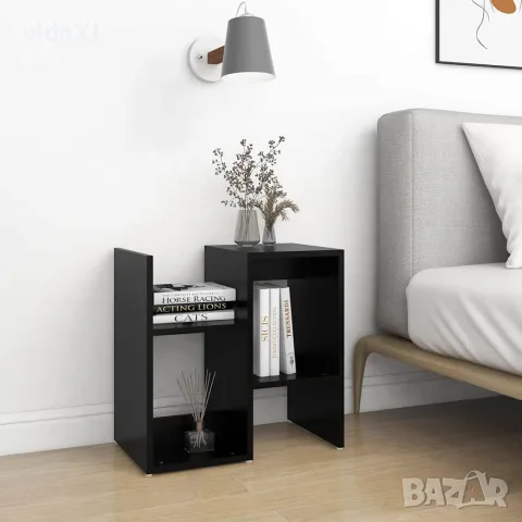 vidaXL Нощни шкафчета, 2 бр, черни, 50x30x51,5 см, инженерно дърво, снимка 3 - Шкафове - 56147817
