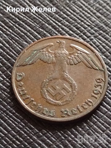 ДВЕ МОНЕТИ 1 райхспфенинг 1939 - 1940г. Нацистка Германия Трети Райх с СВАСТИКА 26688, снимка 4 - Нумизматика и бонистика - 38459107