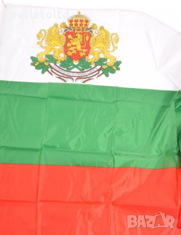Българско знаме с ГЕРБ 145 см Х 92 см