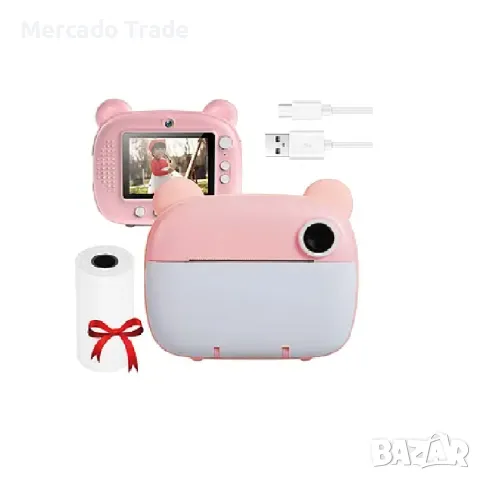 Детски фотоапарат+принтер Mercado Trade, Розов, снимка 2 - Образователни игри - 48324574