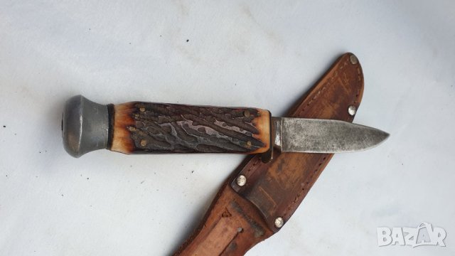 Стар нож Солинген с кания, снимка 7 - Антикварни и старинни предмети - 42866595