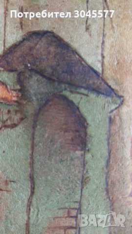 Картина рисувана върху кожата, 1970-1980, снимка 10 - Антикварни и старинни предмети - 34081545