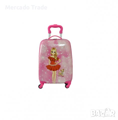 Комплект Mercado Trade, Куфар и раница, За деца, Момиче с куче, Розов, снимка 3 - Кенгура и ранички - 40181904