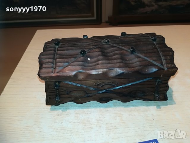 дървена кутия с метален обков-внос франция, снимка 7 - Колекции - 29524385