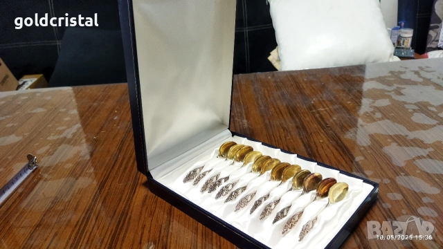 стари посребрени позлатени лъжички , снимка 8 - Антикварни и старинни предмети - 43689710