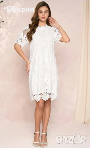 Бяла рокля дантела, Дантелена рокля, рокля дантела, снимка 1