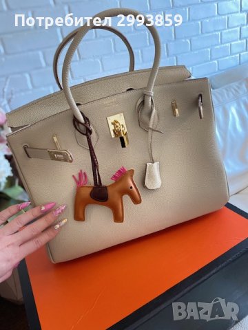 чанта Ермес Бъркин 35cm*HERMES BIRKIN 35 ETOUPE TOGO GOLD HARDWARE, снимка 13 - Чанти - 40743795