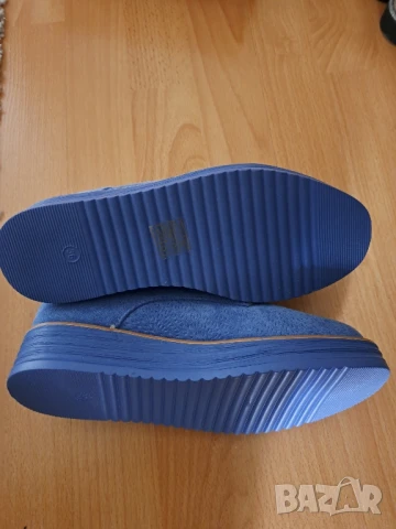 Сини велурени обувки , снимка 4 - Дамски ежедневни обувки - 50496132