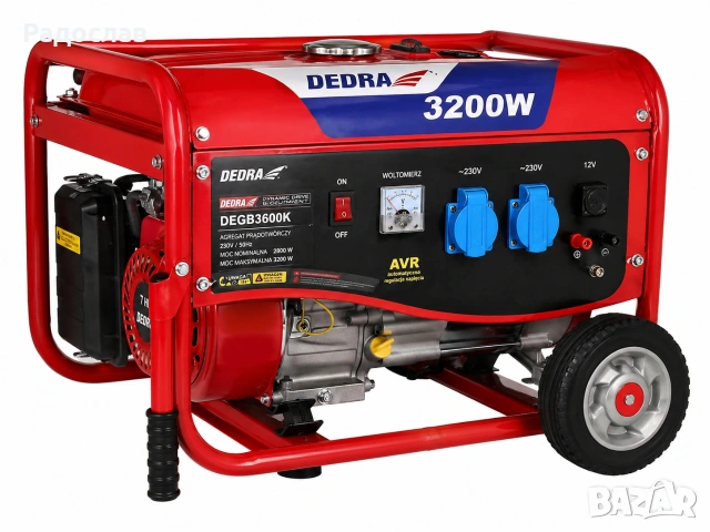 Генератор 2.8 kW / 3200W Бензинов Токов Генератор С Колела, снимка 2 - Генератори - 54323020