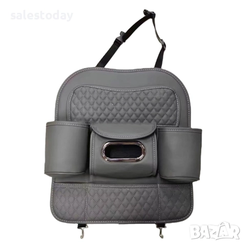Органайзер за седалка, изкуствена Кожа, сив цвят