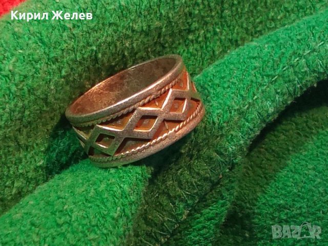 СТАР КРАСИВ СРЕБЪРЕН ПРЪСТЕН ОРНАМЕНТИРАН Тип ХАЛКА ОКСИДИРАНО СРЕБРО 925 МАЙСТОРСКА ИЗРАБОТКА 40612, снимка 13 - Пръстени - 44314751