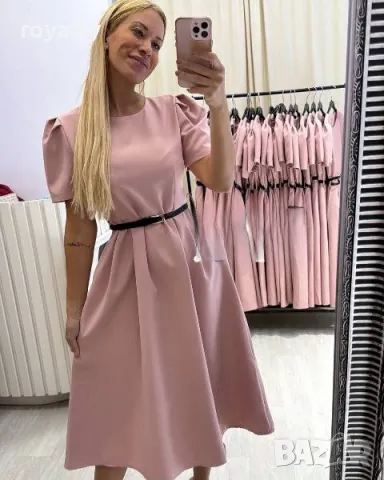 Стилна дамска рокля Два цвята , снимка 2 - Рокли - 49486495