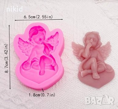 2 вид Ангел момче силиконов молд форма фондан шоколад гипс декор, снимка 4 - Форми - 42028219