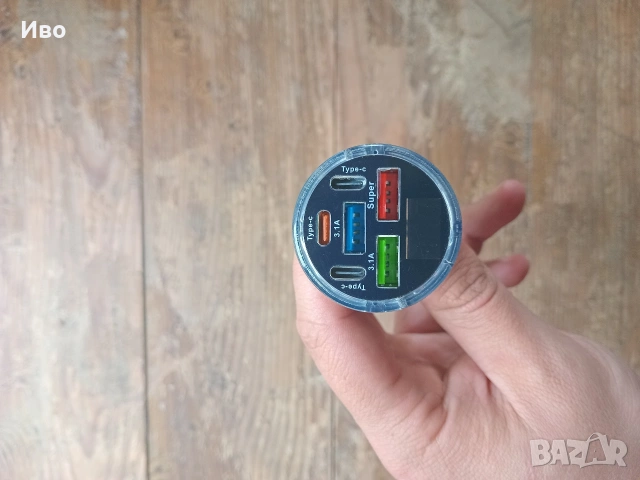 Зарядно за кола – 3x USB + 3x Type-C (бързо зареждане), снимка 2 - Аксесоари и консумативи - 54064260