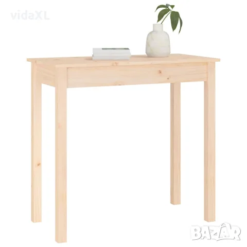 vidaXL Конзолна маса 80x40x75 см борово дърво масив, снимка 4 - Маси - 56147939
