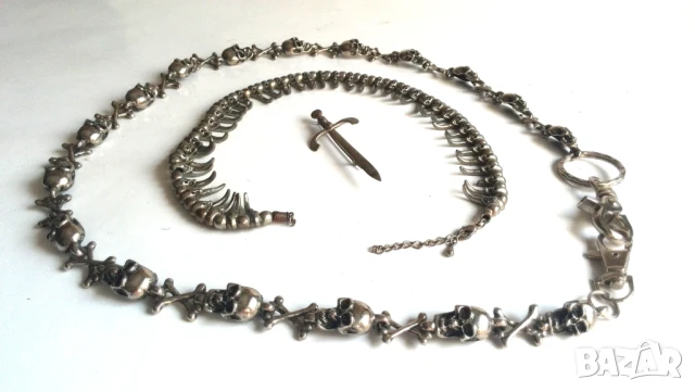 Стари метъл пънкарски синджири и значка меч по договаряне, снимка 5 - Колекции - 51262719