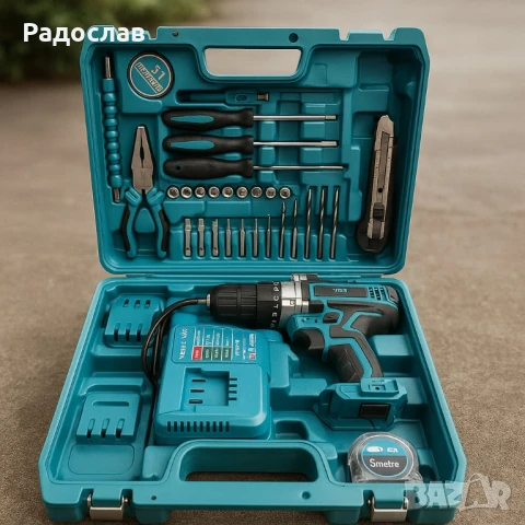 Комплект акумулаторен винтоверт – 30 части.