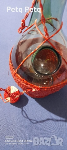  старо стъклено декоративно шише , снимка 2 - Антикварни и старинни предмети - 53327981