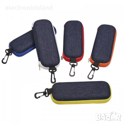Преносим твърд калъф за диоптрични или слънчеви очила с ремък и карабинер