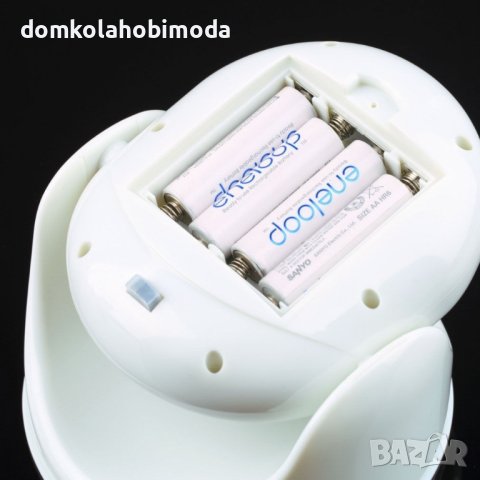 LED лампа с датчик за движение и светлина, На батерии.въртене 360 градуса, снимка 5 - Прожектори - 40659652