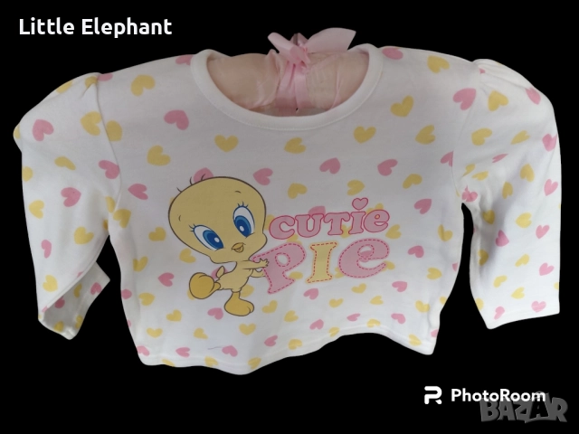 Блузка за 12-18 мес мом,Looney tunes,Cutie pie,Tweety",Англия/нова