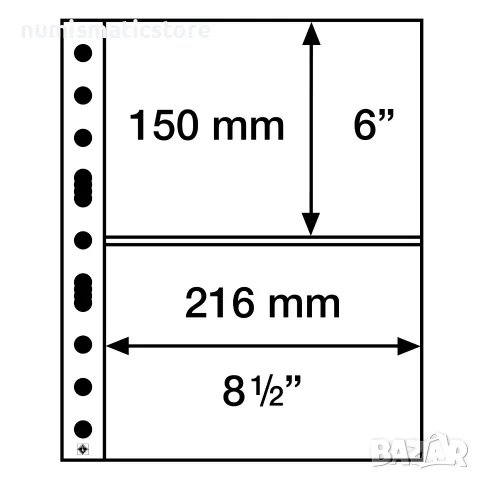 Leuchtturm Grande - 2C прозрачни листи-две банкноти 216х150 мм /5 бр/
