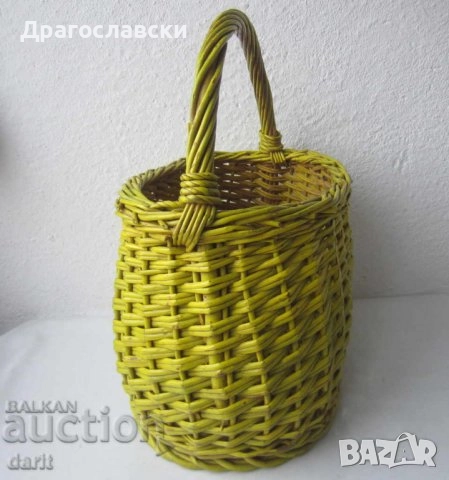 Кошници: плетена кошница за пикник или село, разни модели стари, поднос панер, снимка 15 - Други - 30182642