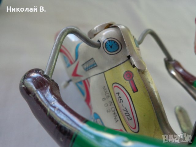 Ретро детски метални играчки мотоциклети с механизъм Made in China 602 N26 употребявани, снимка 10 - Колекции - 37470554