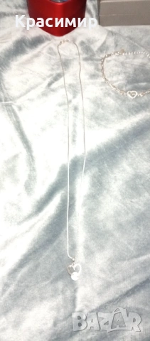 Сребърно колие сърце Priscilla+гривна сърце Love Annunziata+Сребърен пръстен сърце Ennio, снимка 7 - Гривни - 53053401