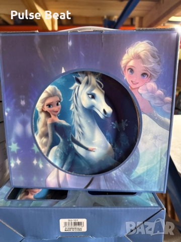 Подаръчен комплект с анимационни герои от 4 части - чинийка, купичка, чаша и часовник. Елза и Анна, снимка 5 - Детски - 52066820