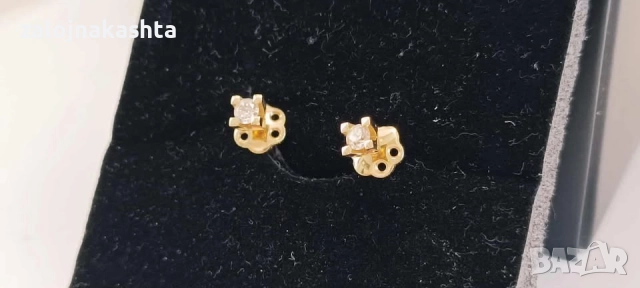 Златни обеци с Брилянти-2,11гр/14кр, снимка 2 - Обеци - 51916350