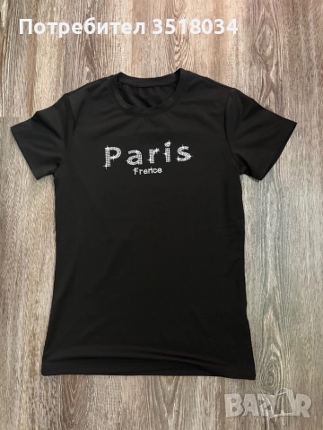 Дамска черна тениска