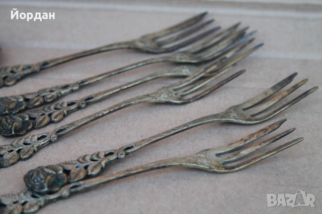 Сребърни вилици и лъжици, снимка 6 - Антикварни и старинни предмети - 53999469