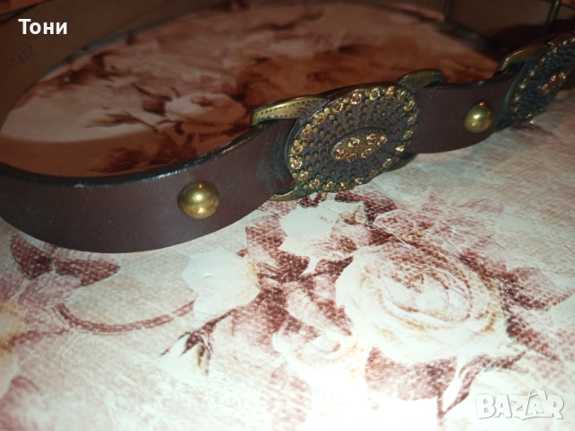 MADELEINE Италиански Дамски Колан от Естествена Кожа Нов 95см., снимка 3 - Колани - 52777302