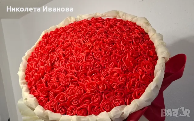 333 червени рози Огромен букет букет подарък луксозен букет , снимка 15 - Изкуствени цветя - 55831603