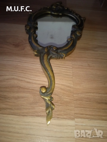 Бронзово огледало 1910 Арт нуво оригинално, снимка 6 - Антикварни и старинни предмети - 54172402