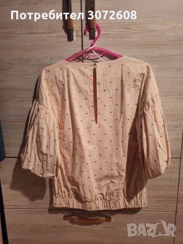 Елегантна и ефектна бледорозова блуза, снимка 3 - Блузи с дълъг ръкав и пуловери - 35637479