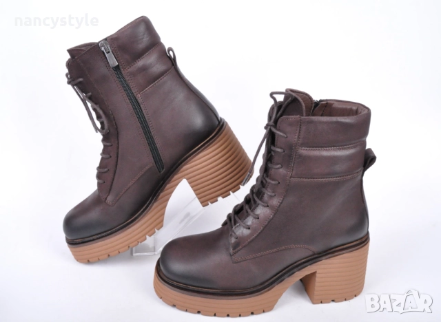 ЗИМА '25'26! Кожени дамски боти - Два цвята, снимка 6 - Дамски боти - 52659866