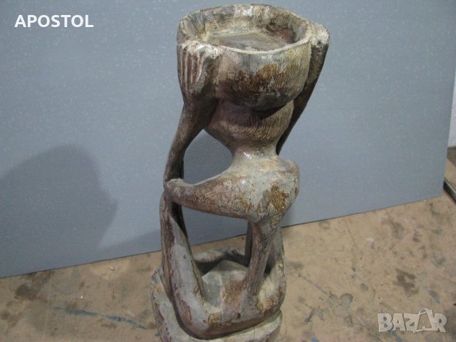 дървена статуетка африканска, снимка 4 - Антикварни и старинни предмети - 35008065
