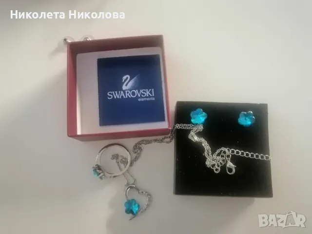 Комплект Swarovski, снимка 3 - Бижутерийни комплекти - 48658622